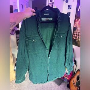Green Denim Button Down